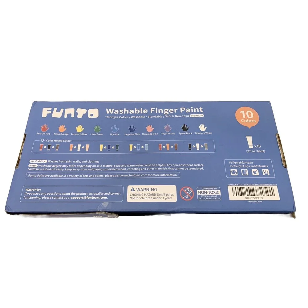 NEW Funto Washable Finger Paint Kids Assorted Colors Safe Non Toxic TMP20